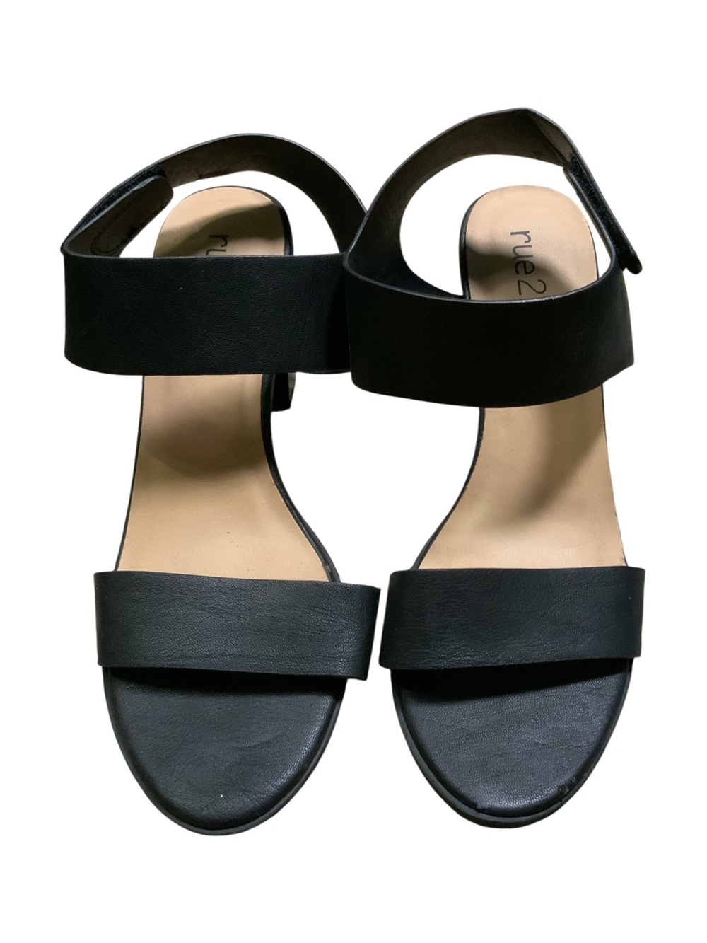 Rue21 Black Two-Strap Block Heel Sandals